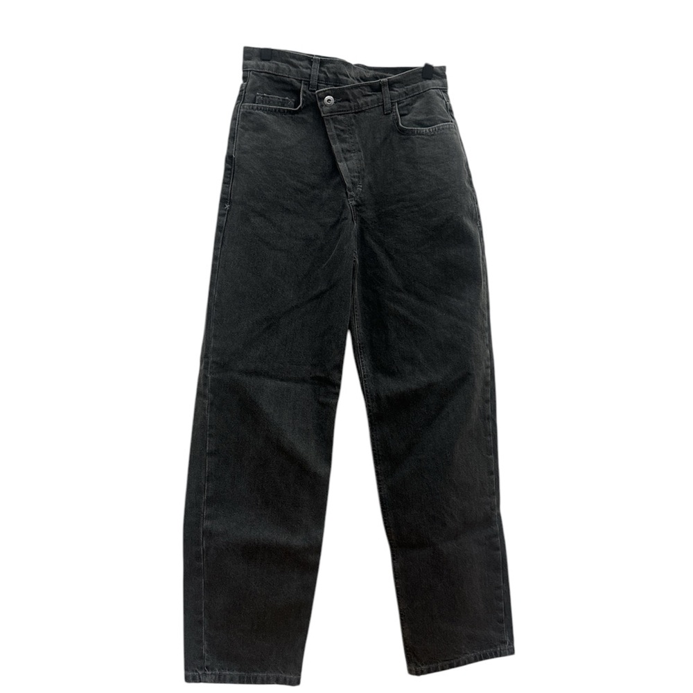 ASOS Collision Black High-Waisted  Cross Over Jeans